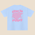 Adults Pink Heart Love To Fidget T-Shirt
