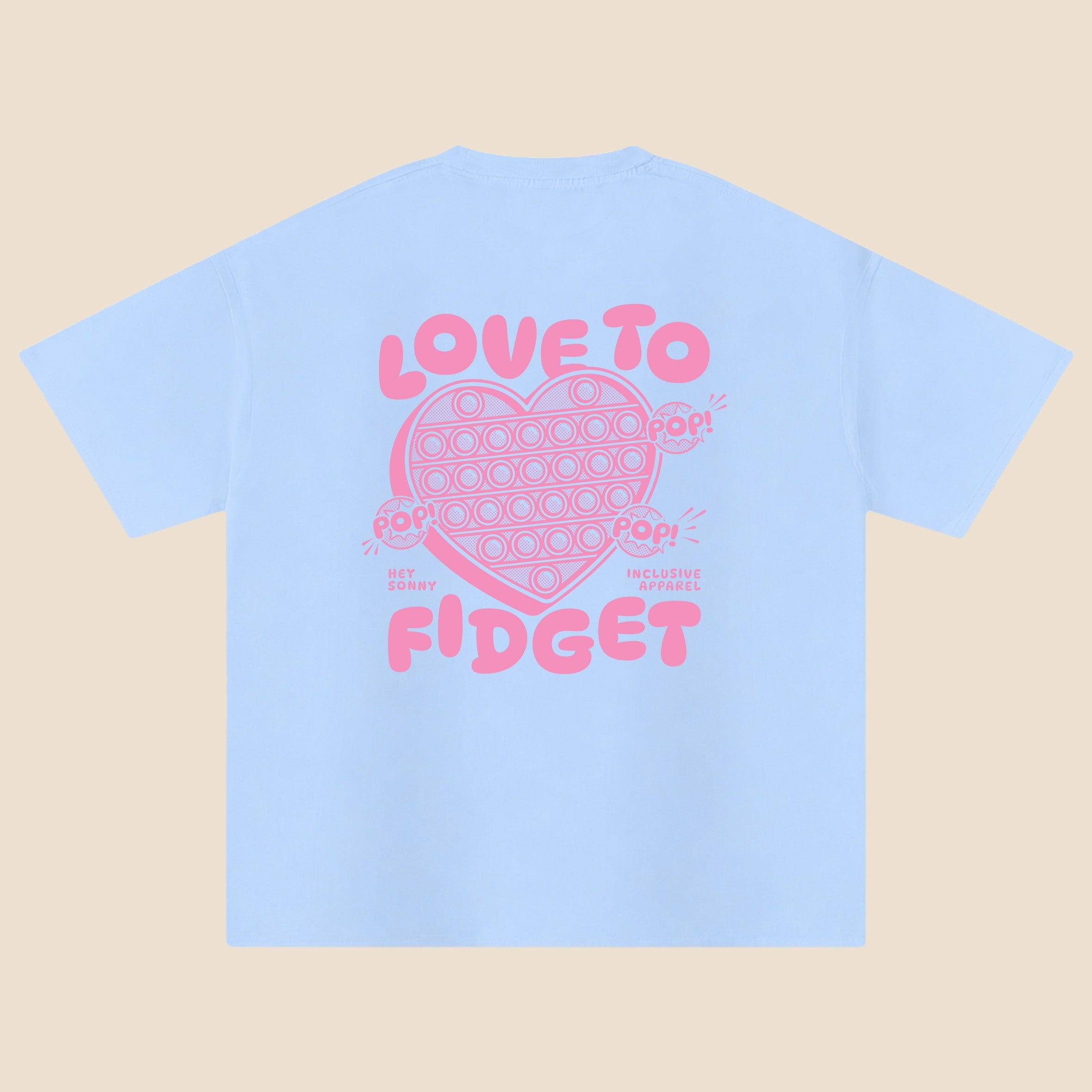 Adults Pink Heart Love To Fidget T-Shirt