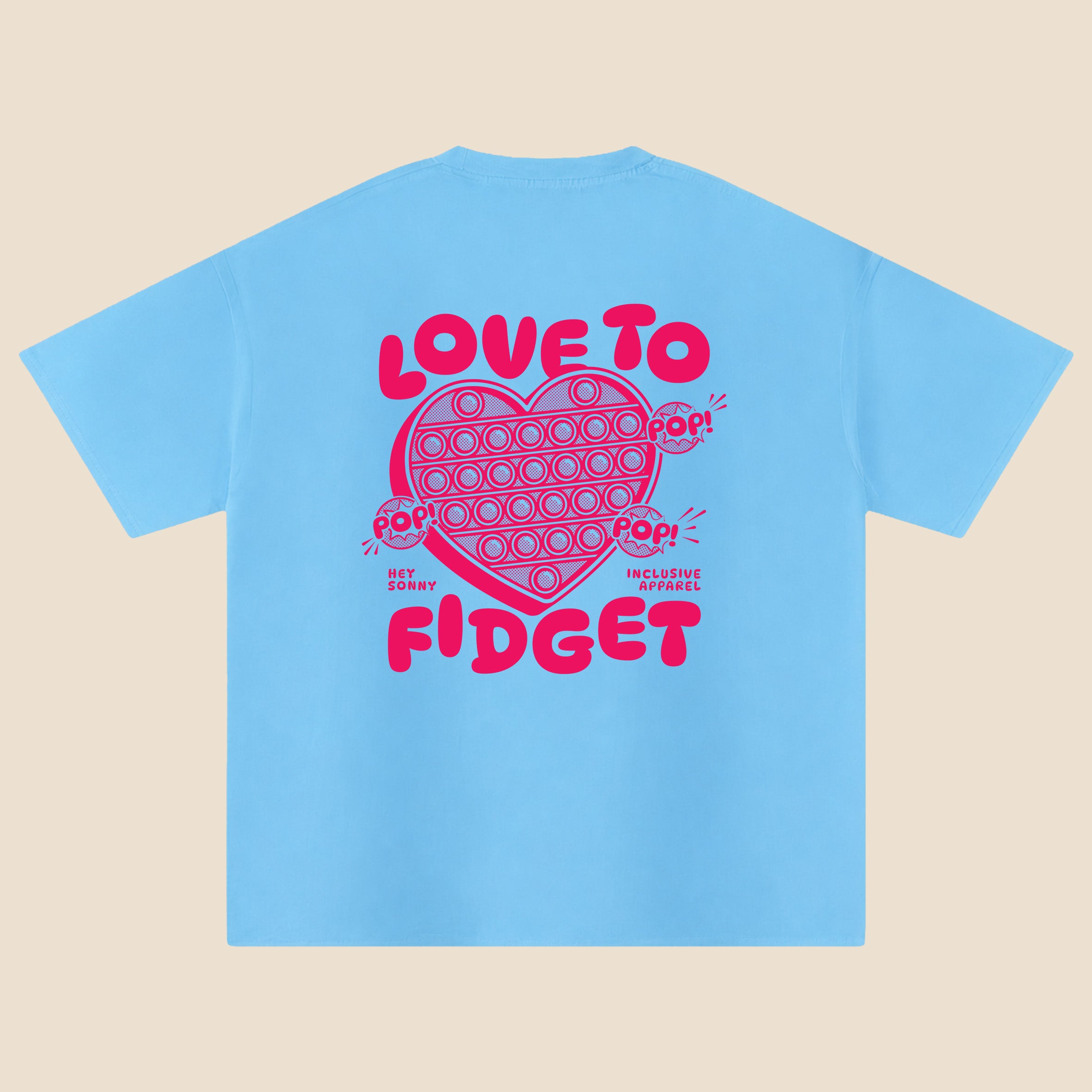 Adults Red Heart Love To Fidget T-Shirt