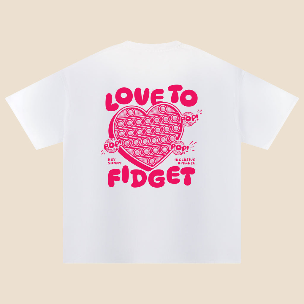 Adults Red Heart Love To Fidget T-Shirt