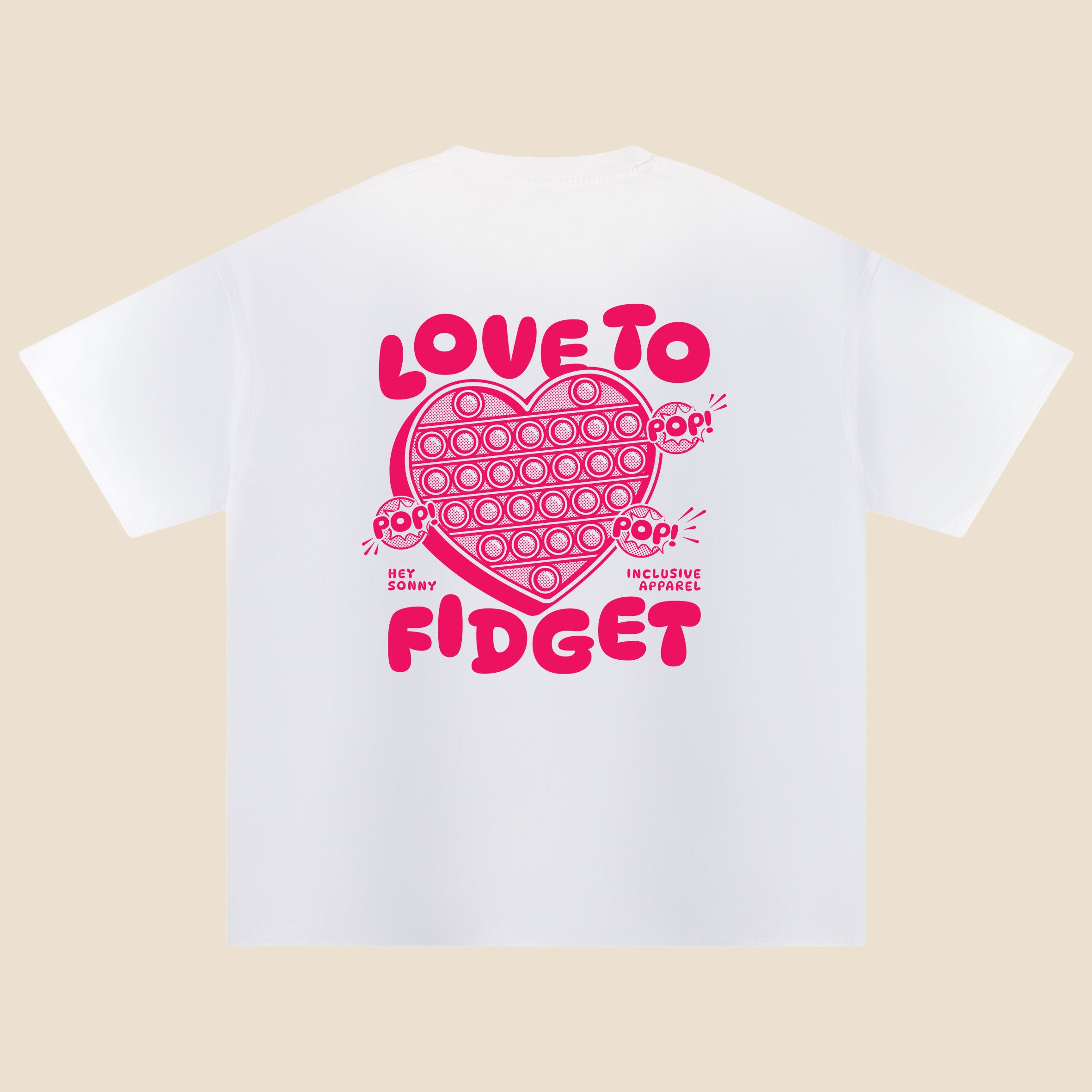Adults Red Heart Love To Fidget T-Shirt