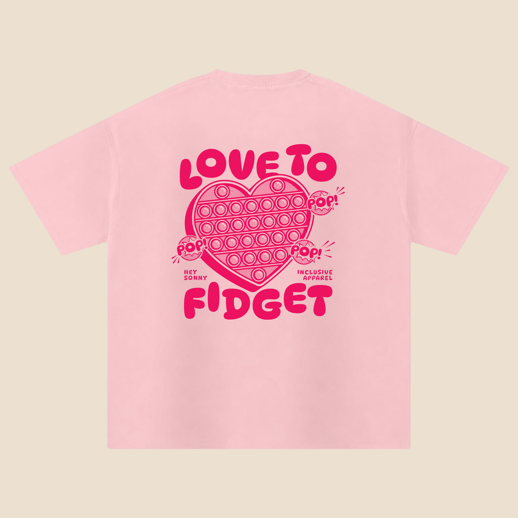 Adults Red Heart Love To Fidget T-Shirt