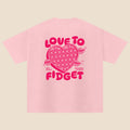 Adults Red Heart Love To Fidget T-Shirt