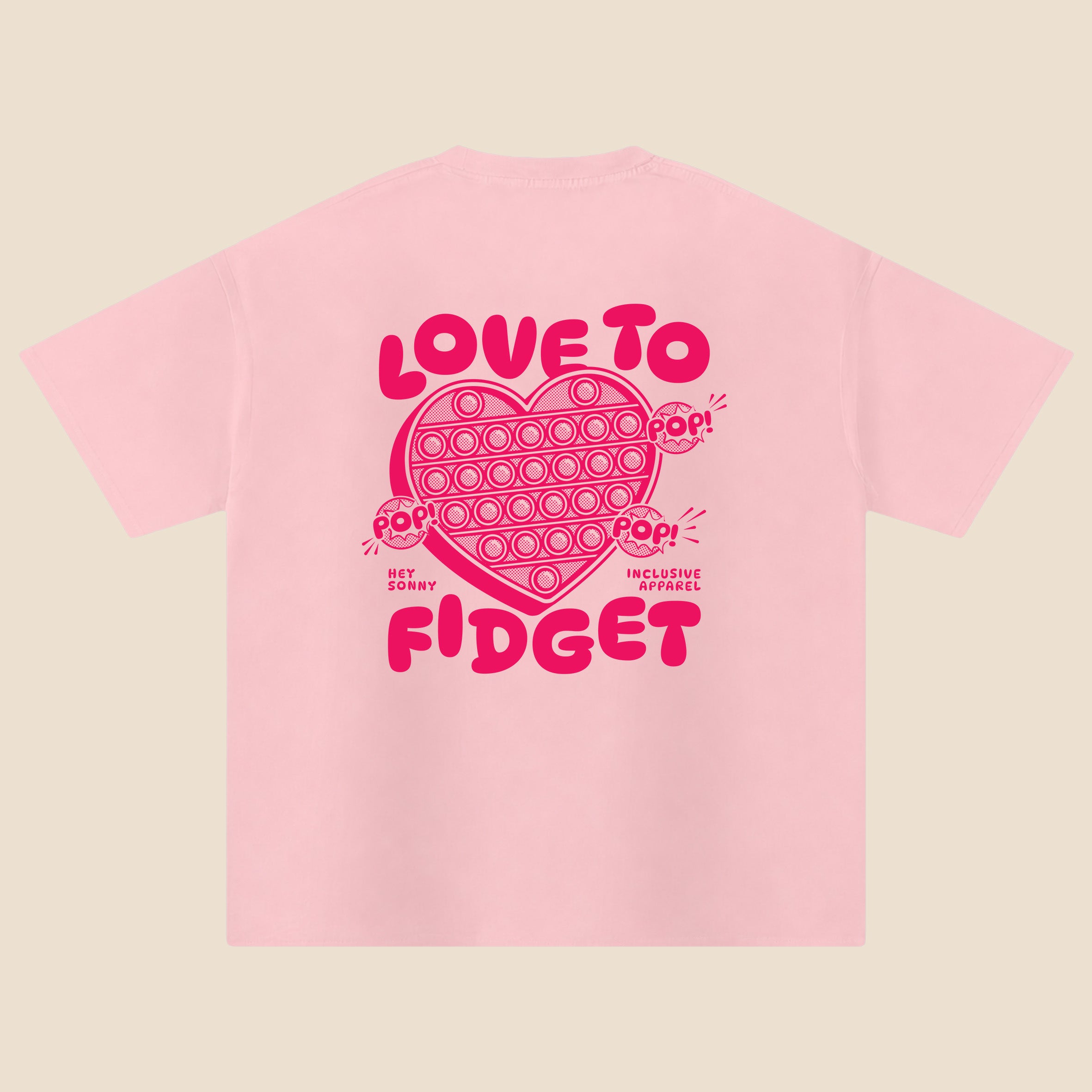 Adults Red Heart Love To Fidget T-Shirt