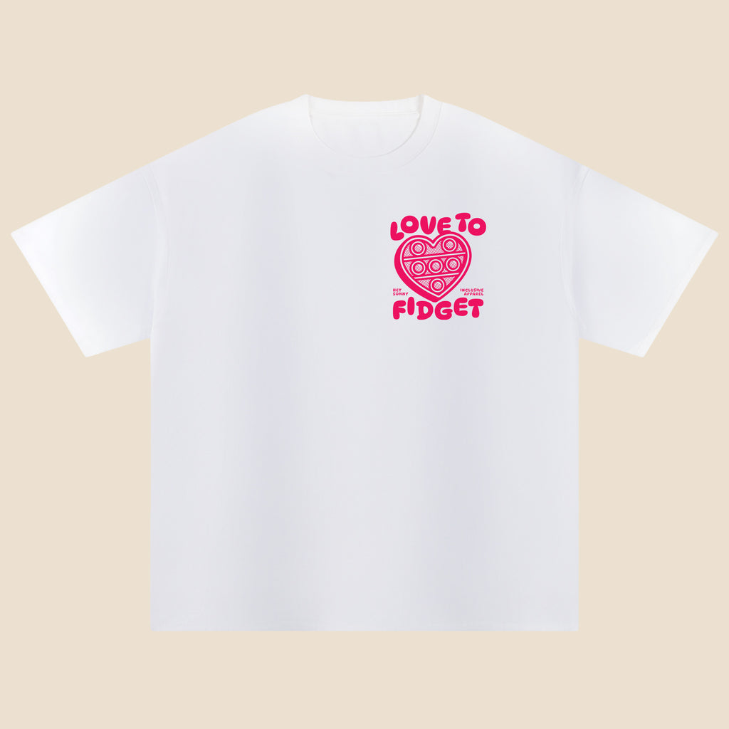 Adults Red Heart Love To Fidget T-Shirt