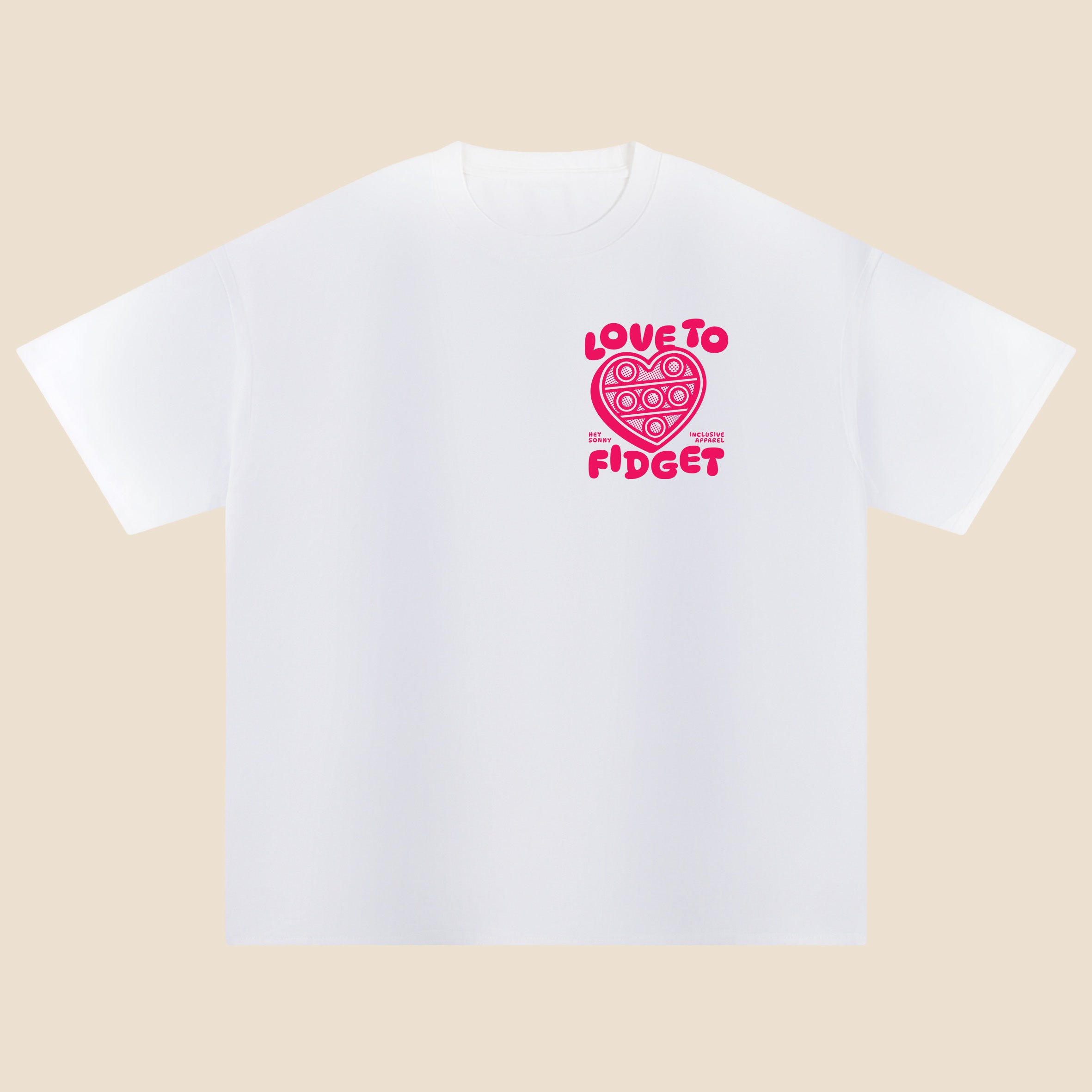 Adults Red Heart Love To Fidget T-Shirt