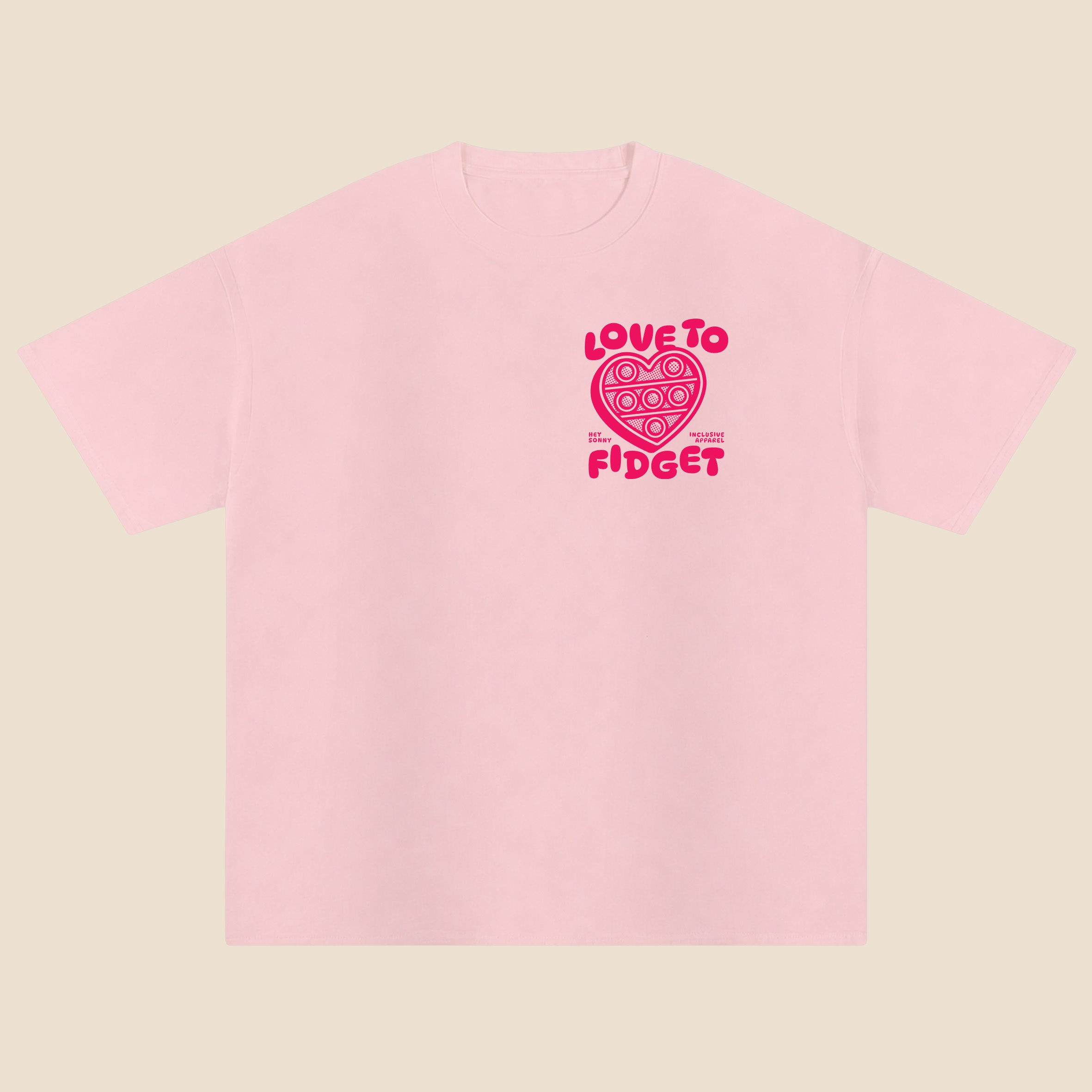 Adults Red Heart Love To Fidget T-Shirt