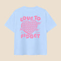 Kids Pink Heart Love To Fidget T-Shirt