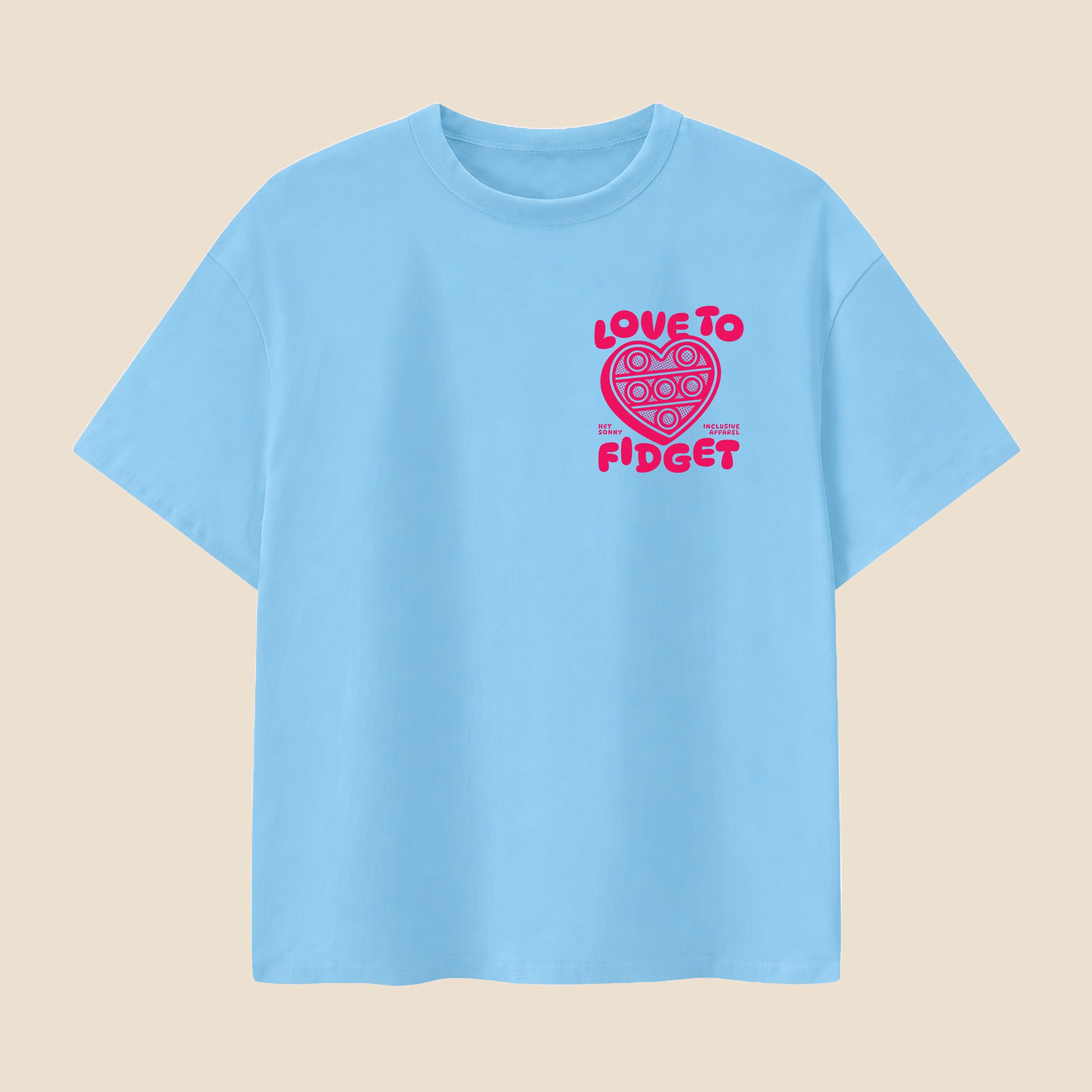 Kids Red Heart Love To Fidget T-Shirt