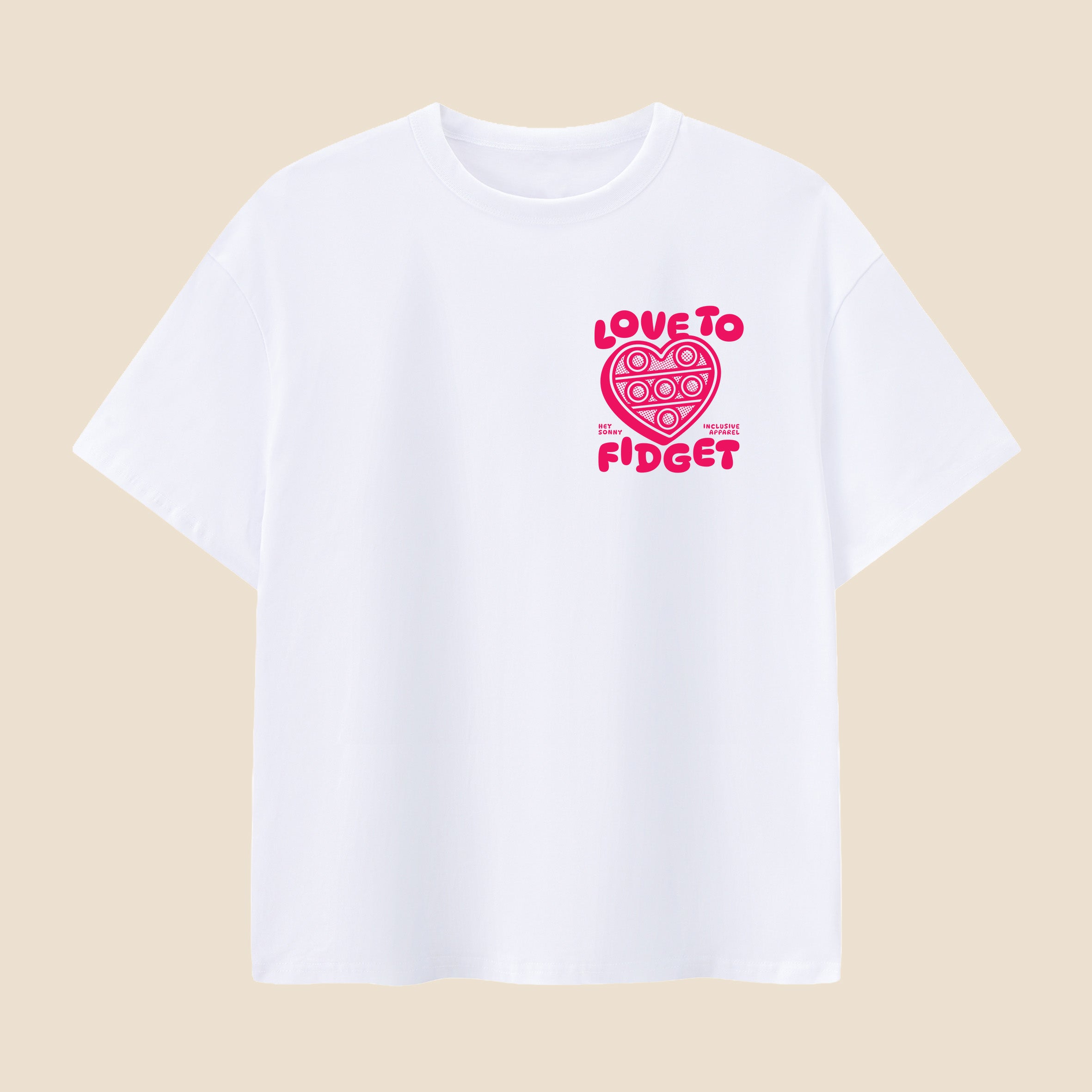 Kids Red Heart Love To Fidget T-Shirt
