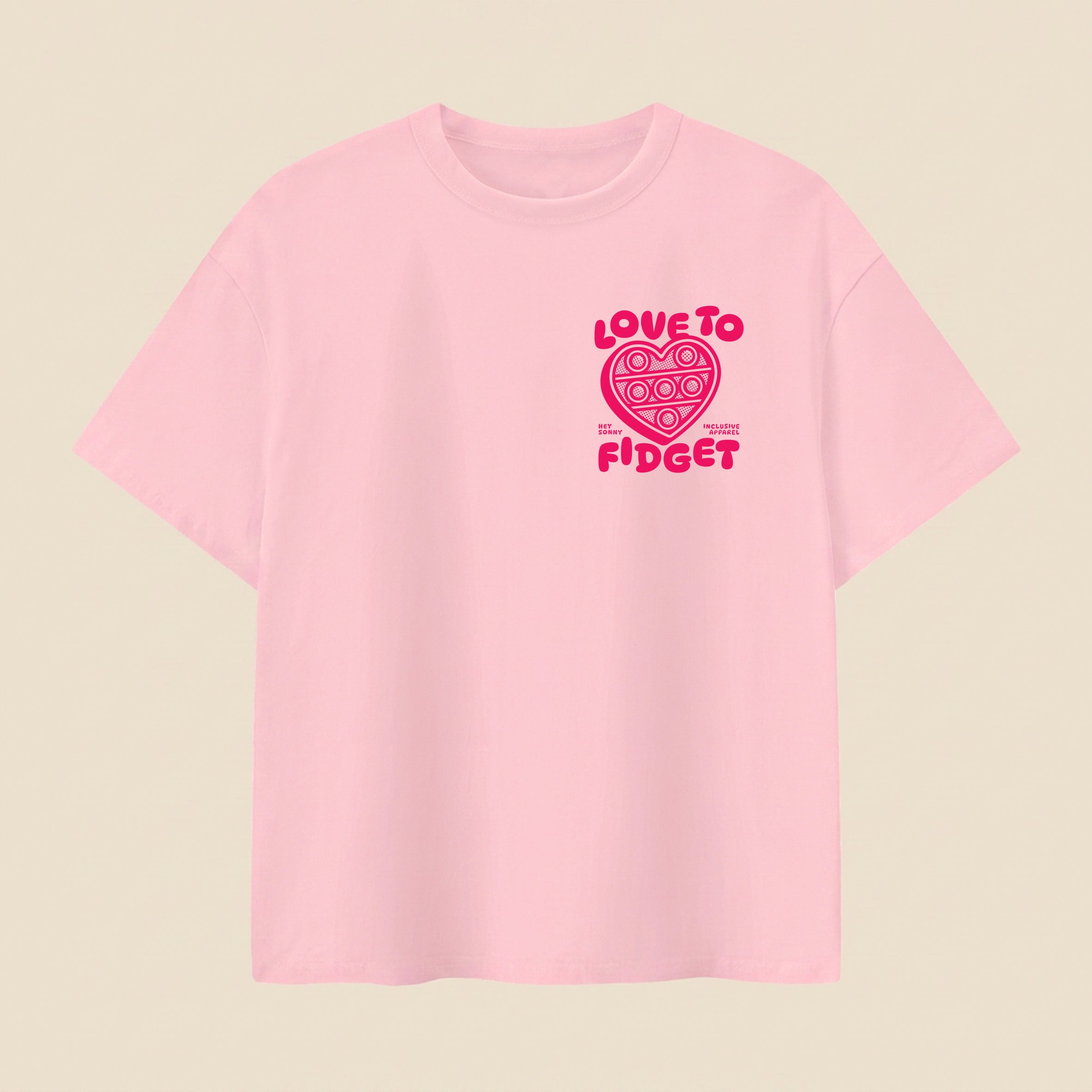 Kids Red Heart Love To Fidget T-Shirt