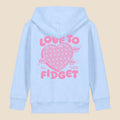 Kids Pink Heart Love To Fidget Hoodie