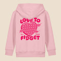Kids Pink Heart Love To Fidget Hoodie