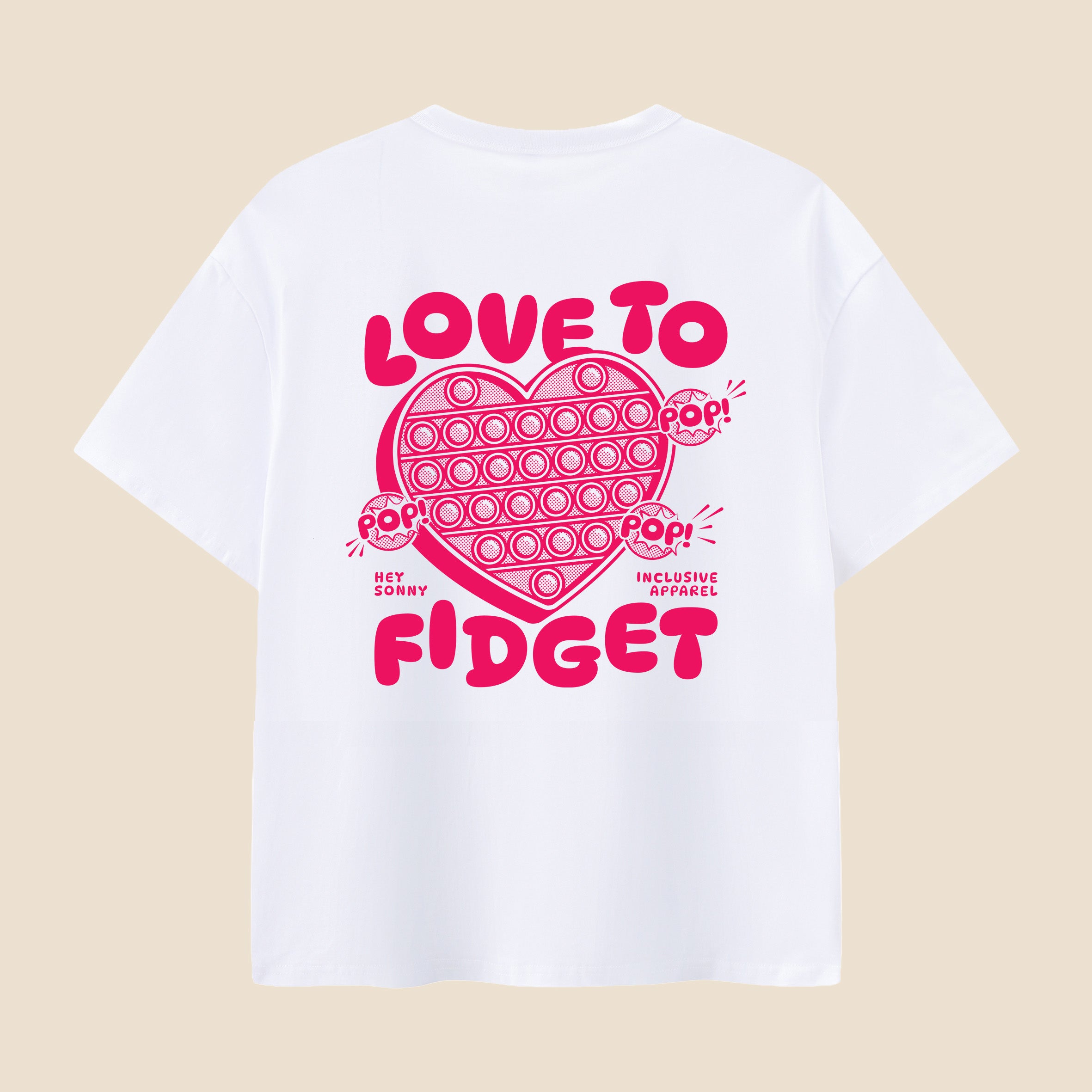 Kids Red Heart Love To Fidget T-Shirt