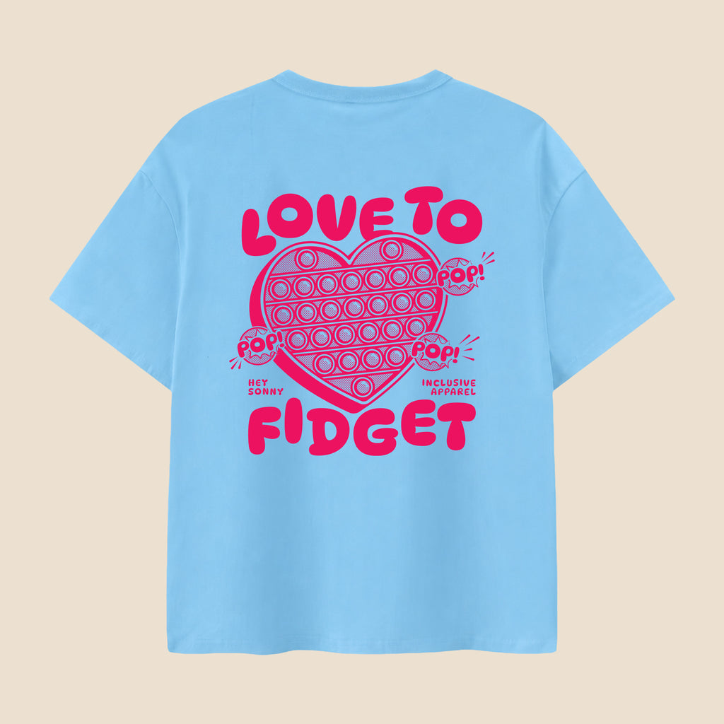 Kids Red Heart Love To Fidget T-Shirt