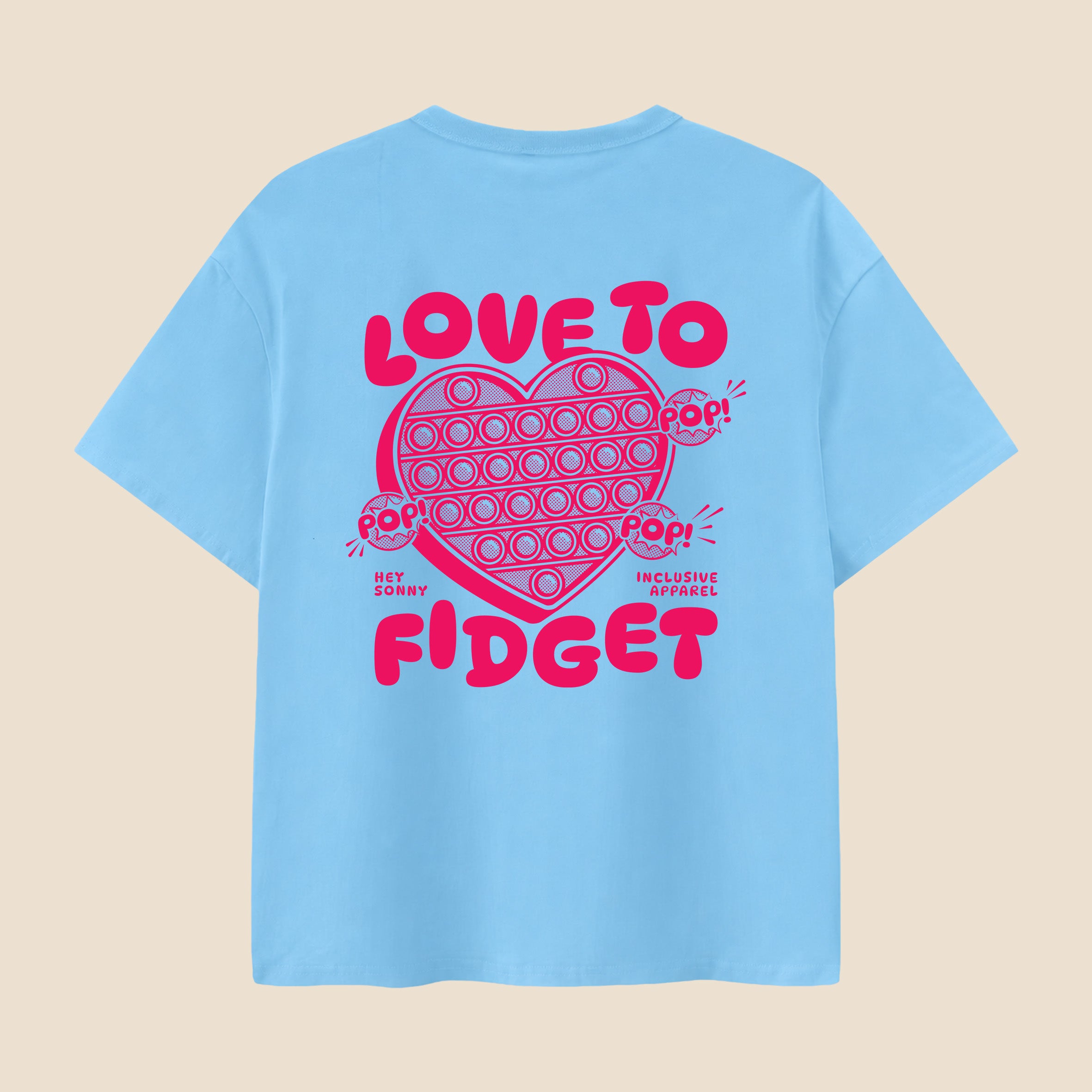 Kids Red Heart Love To Fidget T-Shirt
