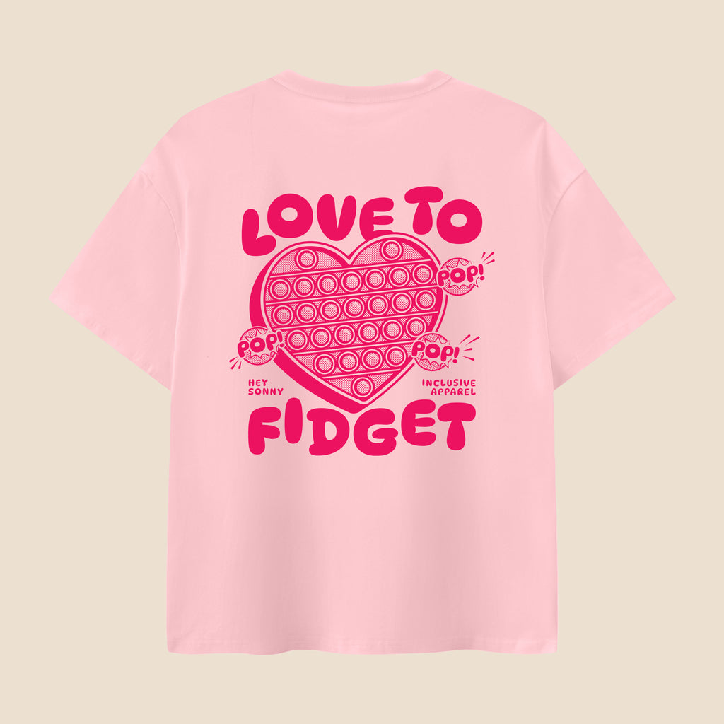 Kids Red Heart Love To Fidget T-Shirt