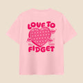 Kids Red Heart Love To Fidget T-Shirt