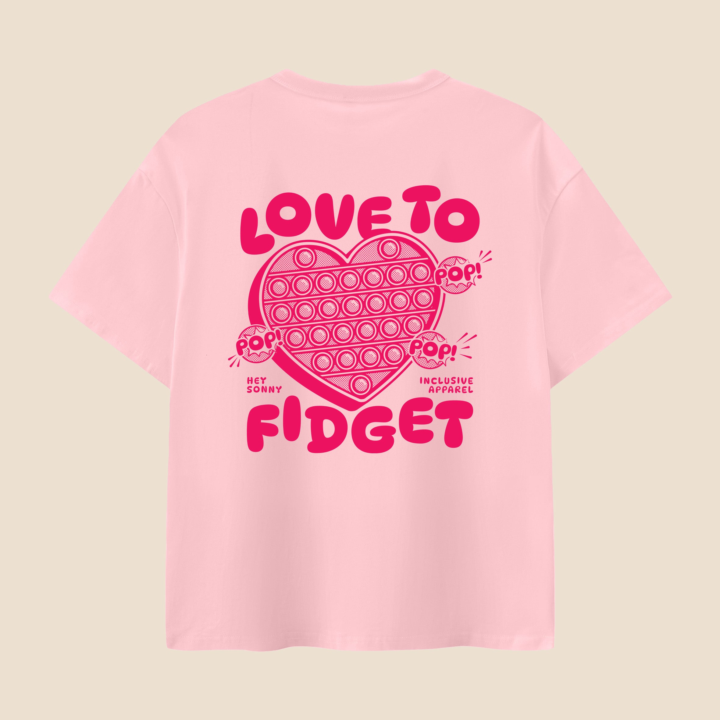 Kids Red Heart Love To Fidget T-Shirt