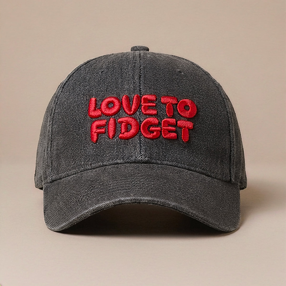 PRE-ORDER: Adults Washed Black Love To Fidget Cap