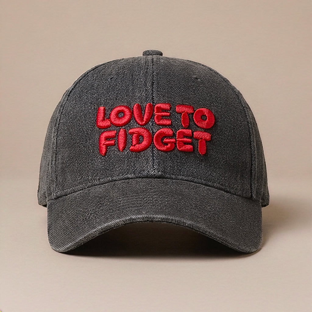 PRE-ORDER: Kids Washed Black Love To Fidget Cap
